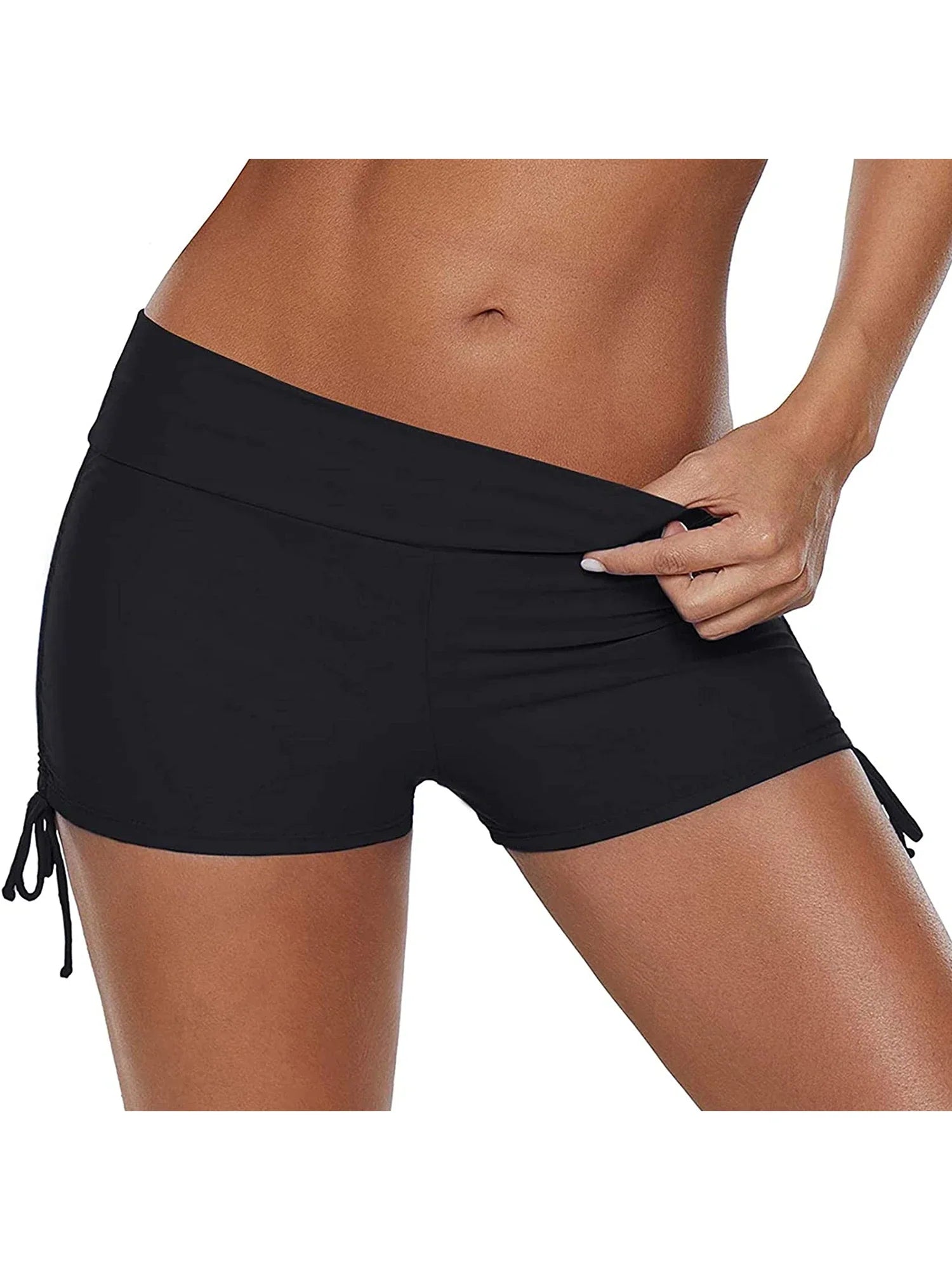 Chic High-Waist Swim Shorts